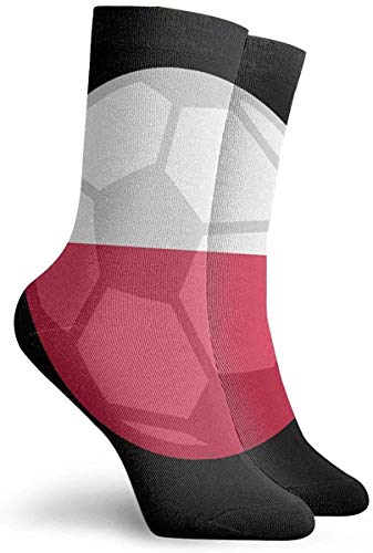 Calcetines cortos de vestir con la bandera de Polonia y el fútbol de la tripulación de 2018, 30 cm