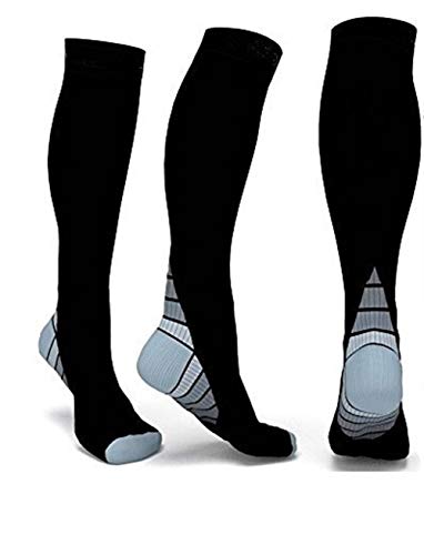 Calcetines de compresión NOBRAND para hombres y mujeres (20 – 30 mmhg) mejores medias para correr, transpirables, largos calcetines para hombre de viaje y resistencia (color: B, tamaño: XL)