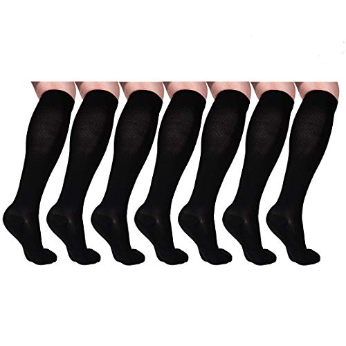 Calcetines de compresión, Taolele [7 pares] Calcetines deportivos para mujeres y hombres: cómodos, alivian el dolor, enfermería, medicamentos, venas varicosas