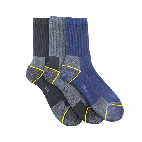 Calcetines de TRABAJO (3 pares) SIN COSTURAS para todo el año, con talón y puntera reforzados, ideal para el uso con calzado de seguridad y para situaciones de frío y humedad.