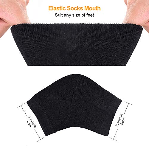 Calcetines hidratantes, calcetines de gel para el talón, calcetines abiertos para aliviar el dolor del talón, cómodos y suaves, con ventilación, para el cuidado de la piel seca y agrietada, 2 pares