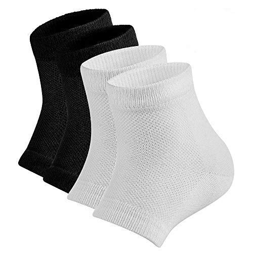 Calcetines hidratantes, calcetines de gel para el talón, calcetines abiertos para aliviar el dolor del talón, cómodos y suaves, con ventilación, para el cuidado de la piel seca y agrietada, 2 pares