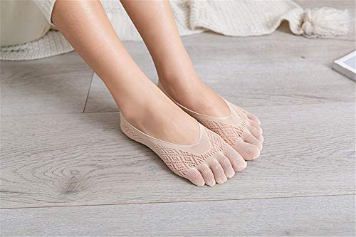 Calcetines Humectantes en Gel Suavizan la Piel de los Pies con para dolor en el talón, regalo Ideal para corredores de Running y ciclismo, escalada, etc (Negro + Desnudo, Calcetines de cinco dedos)