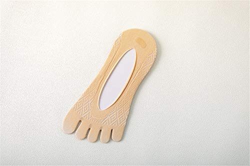 Calcetines Humectantes en Gel Suavizan la Piel de los Pies con para dolor en el talón, regalo Ideal para corredores de Running y ciclismo, escalada, etc (Negro + Desnudo, Calcetines de cinco dedos)