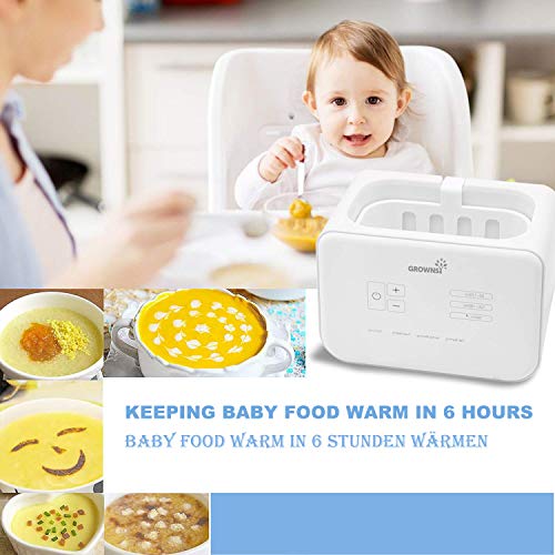 Calentador de biberones, esterilizador de biberones Calentador rápido de alimentos para bebés 6-en-1 y descongelador Calentador pantalla LCD Control preciso de temperatura para leche materna