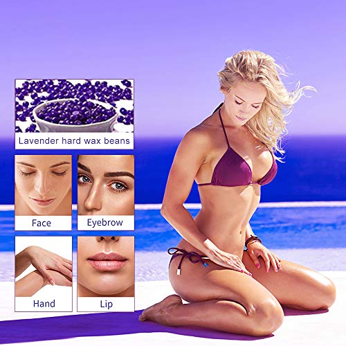 Calentador de Cera Eléctrico para Depilación Profesional, Maquina Depilatoria de Cera con 4 Paquetes de Cera Dura, 10 Espátulas