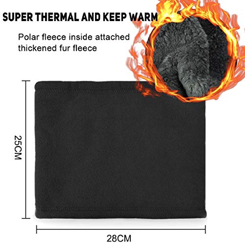 Calentador de Cuello de Forro Polar Tubular Braga Cuello Moto Unisex Bufanda de Cuello antiviento y Multiuso pañuelo Cuello de esquí Ciclismo Senderismo