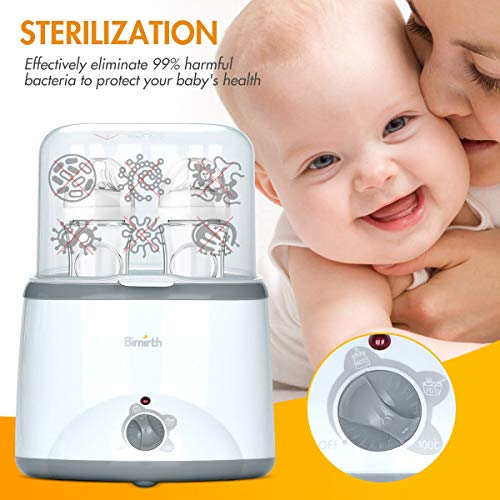 Calienta Biberones 2 en 1 Multifuncional Esterilizador Biberón, Termostato Inteligente Calentador con Calentador de Botella y Calentador de Alimentos con Pantalla LCD Tecnología