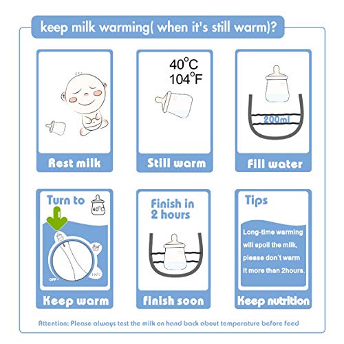 Calienta Biberones 2 en 1 Multifuncional Esterilizador Biberón, Termostato Inteligente Calentador con Calentador de Botella y Calentador de Alimentos con Pantalla LCD Tecnología
