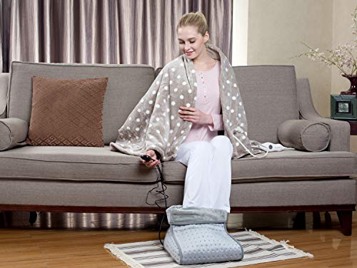 Calientapies-Masajeador de pies eléctrico textil de lana sintética,2 intensidades, forro extraíble y lavable PURLINE WARMER FEET