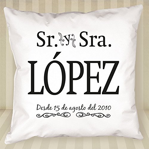 Calledelregalo El Regalo más Original para sorprender a tu Pareja, Hombres y Mujeres: el cojín Personalizado Sr Y Sra Personalizado.