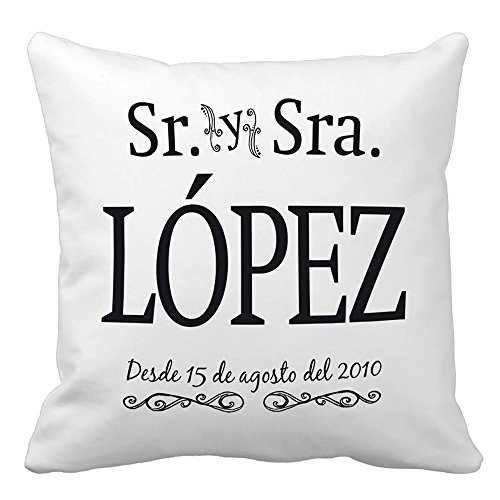 Calledelregalo El Regalo más Original para sorprender a tu Pareja, Hombres y Mujeres: el cojín Personalizado Sr Y Sra Personalizado.