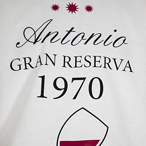 Calledelregalo Regalo para un Amigo o Amiga, Hermano o Hermana, Pareja por su cumpleaños o Navidad: Camiseta 'Gran Reserva' Blanca Personalizada con su Nombre y año de Nacimiento