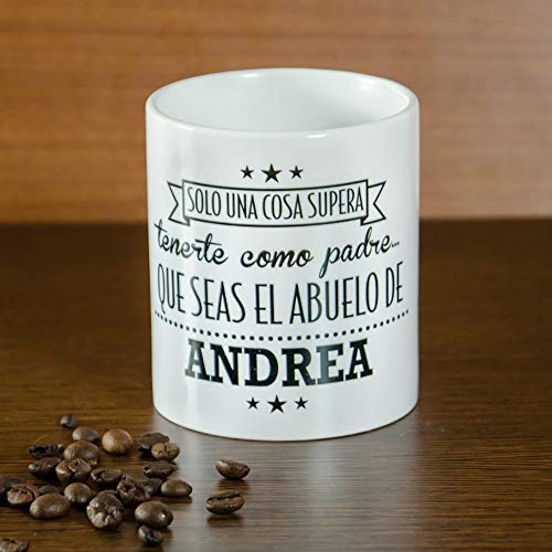 Calledelregalo Regalo Personalizable para Padres: Taza para el Mejor Padre y Abuelo Personalizada con el Nombre de su Nieto