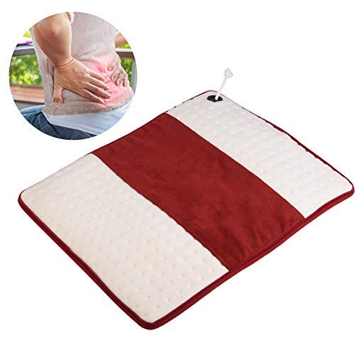Calor Cojín de calefacción eléctrico (con 5 marchas inteligente Termostato Control y 1 hora apagado automático, 43 * 36 cm para espalda Cuello Hombro vientre patas Sostiene muscular
