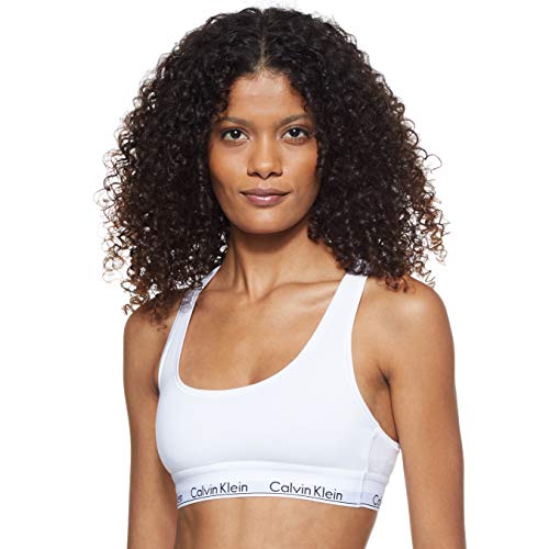 Calvin Klein 0000F3785E, Sujetador Deportivo para Mujer, Blanco (White 100), S
