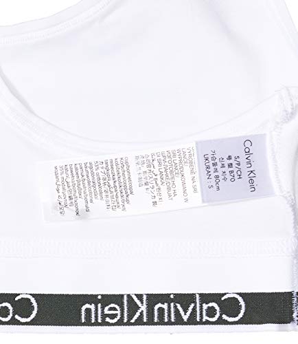 Calvin Klein 0000F3785E, Sujetador Deportivo para Mujer, Blanco (White 100), S