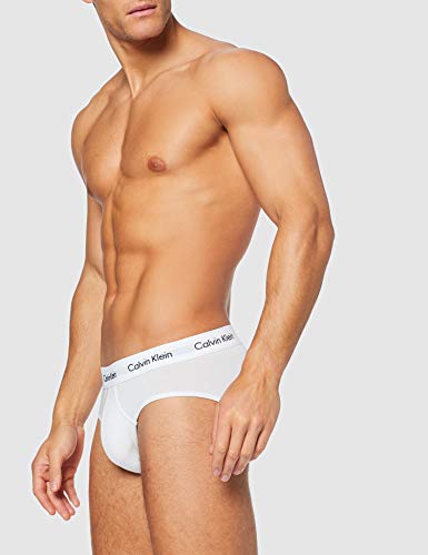 Calvin Klein 3P Hip Brief, Calzoncillos para Hombre (3 unidades), Blanco (White), X-Large