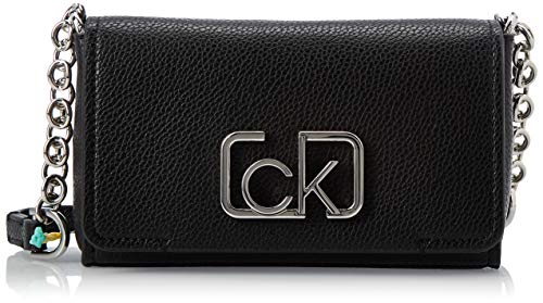 Calvin Klein - Ck Cast Sml Flap Xbody, Bolsos totes Mujer, Negro (Black), 7x16x15 cm (W x H L)