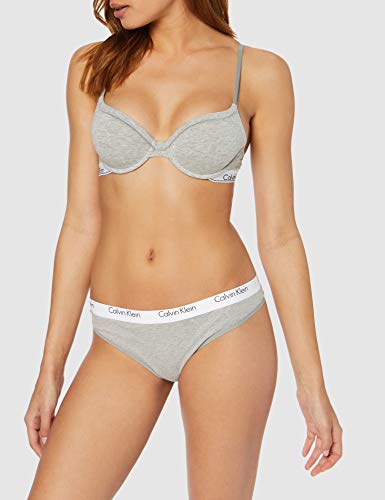 Calvin Klein Cotton-Modern T-Shirt (W.O EMBED Sujetador con aros, Gris (GREY HEATHER 020), 95D para Mujer
