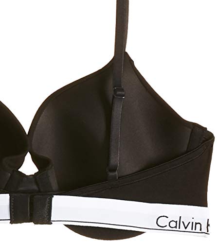 Calvin Klein Cotton-Modern T-Shirt (W.O EMBED Sujetador con aros, Schwarz (Black 001), 90B (Talla del fabricante: 0B34) para Mujer