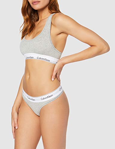 Calvin Klein Modern Cotton-Bralette Braguita de bikini, Gris (Grey Heather 020), Small para Mujer