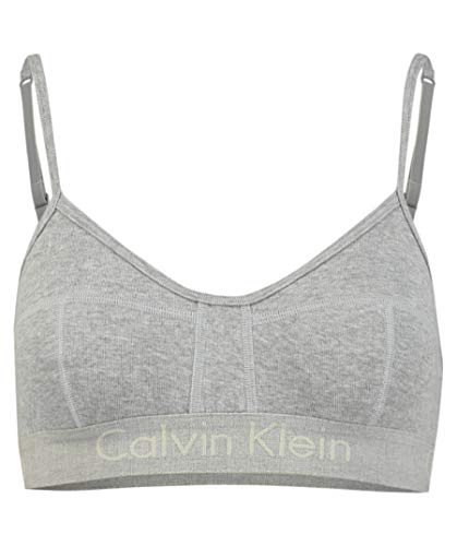 Calvin Klein Unlined Bralette Sujetador sin Aros, Gris (Grey Heather 020), Small para Mujer