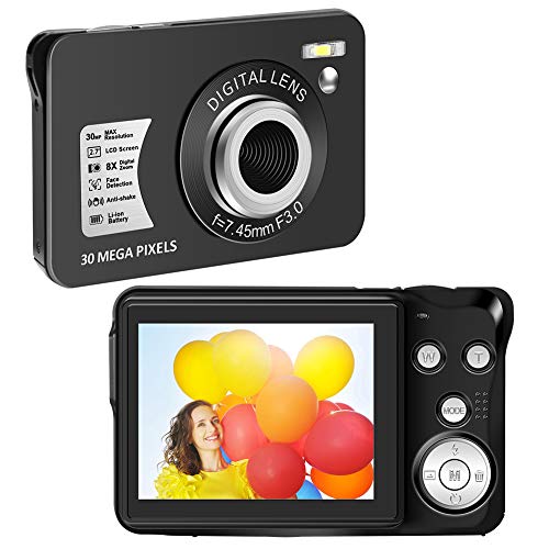 Camara de Fotos Camaras de Fotos Digital 1080P 30 MP Cámara Compacta 8X Zoom Digital Camara de Fotos Digital Compacta con Pantalla LCD de 2,7 Pulgadas para Principiantes