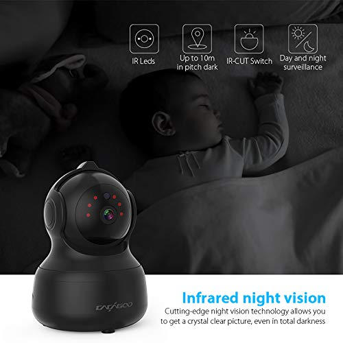 Cámara IP WiFi 1080P CACAG00,Cámara de Vigilancia Interior Inalámbrico 2.4G,Almacenamiento en la Nube,Audio bidireccional,detección de Movimiento con Alarma,visión Nocturna