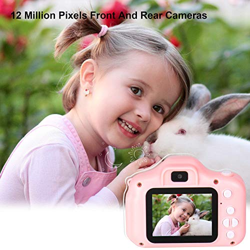 Cámara para niños le-idea Cámara de Fotos Digital 2 Objetivos Selfie 12MP Cámara 1080P HD Video cámaras para Niños Niñas con Zoom Digital 4X con Tarjeta de 32GB TF, Rosa【El idioma ha sido actualizado】