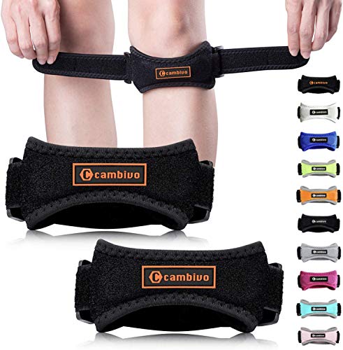 CAMBIVO 2 x Rodillera Cinta Rotuliana, Rodilleras, Banda de Soporte para Rótula Ajustable para Running, Voleibol, Béisbol, Tendinitis, Artritis y Recuperación de Lesiones