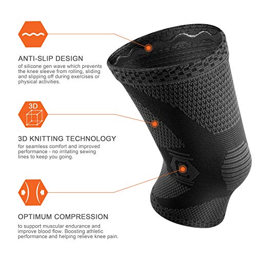 CAMBIVO 2 x Rodilleras Menisco y Ligamento, Rodillera Deportiva para Hombre y Mujer, Rodillera Compresion para Crossfit, Running, Voleibol, Artrosis, Tendinitis