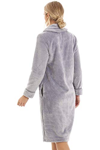 Camille De las Mujeres Ex Marcas y Spencers Gris Lana Longitud Corta Bata de casa 52-54