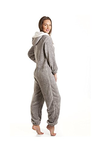Camille Varios Color & Imprimir Súper Fleece Suave Todo En Uno 38-40 Grey Nina Onesie