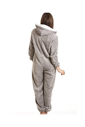 Camille Varios Color & Imprimir Súper Fleece Suave Todo En Uno 46-48 Grey Nina Onesie