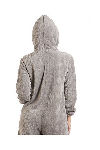 Camille Varios Color & Imprimir Súper Fleece Suave Todo En Uno 46-48 Grey Nina Onesie