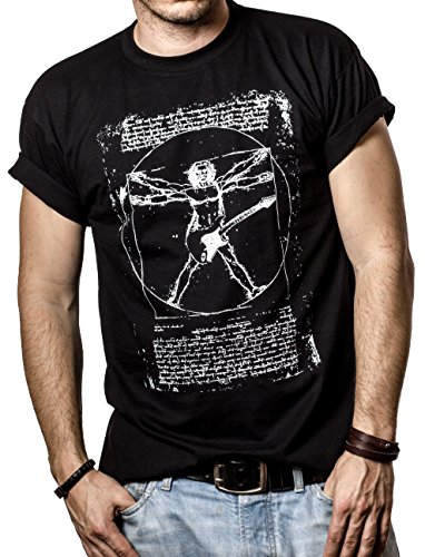 Camiseta con Guitarra Electrica DA Vinci Rock Hombre Negro XXXL