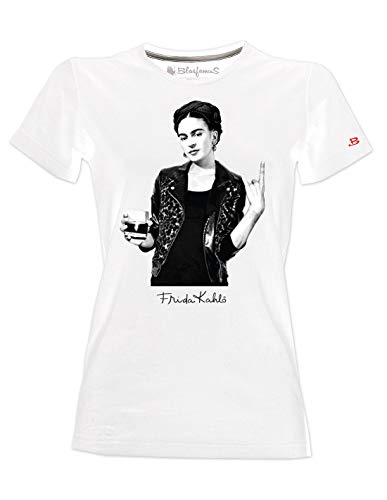 Camiseta de mujer – Frida Kahlo oficial estilo Rock blanco S