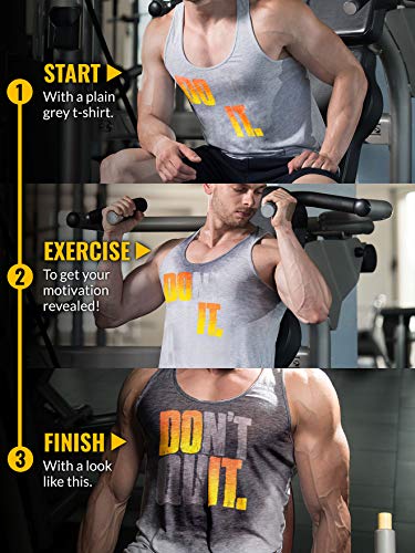 Camiseta de tirantes para hombre, activada por el sudor, con estilo motivador, para hacer ejercicio, no dejar de fumar. Gris gris XXL