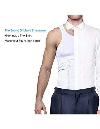 Camiseta Interior Moldeadora Hombre (Blanco, S)