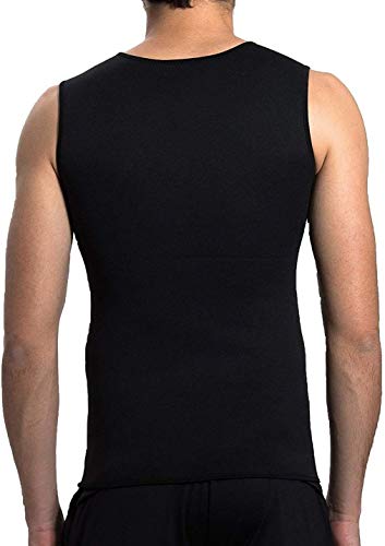 Camiseta sin Mangas Deportiva para Hombre Sauna Fajas sin Mangas Chaleco de Entrenamiento de Fitness de Neopreno Pérdida de Peso de Cintura Plana con Cierre de Cremallera (Color : Black, Size : M)