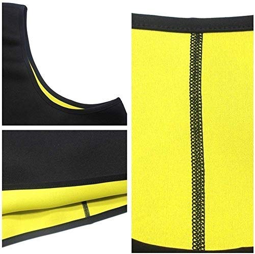Camiseta sin Mangas Deportiva para Hombre Sauna Fajas sin Mangas Chaleco de Entrenamiento de Fitness de Neopreno Pérdida de Peso de Cintura Plana con Cierre de Cremallera (Color : Black, Size : M)