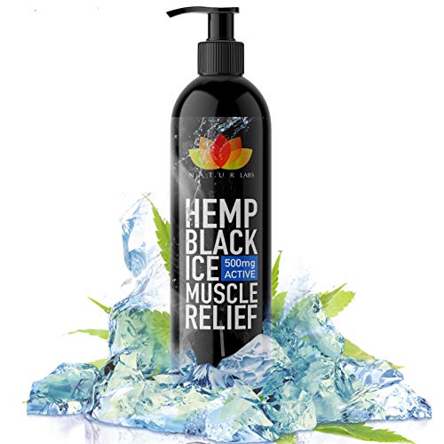 Cáñamo Hielo Negro 500mg, Loción Activa para el Alivio Muscular | Fórmula 100% Natural para Ayudar Aliviar, Recuperar y Sanar los Músculos, 200ml