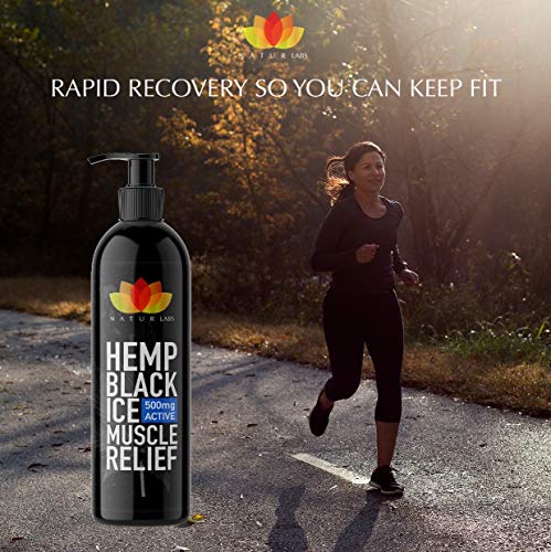 Cáñamo Hielo Negro 500mg, Loción Activa para el Alivio Muscular | Fórmula 100% Natural para Ayudar Aliviar, Recuperar y Sanar los Músculos, 200ml