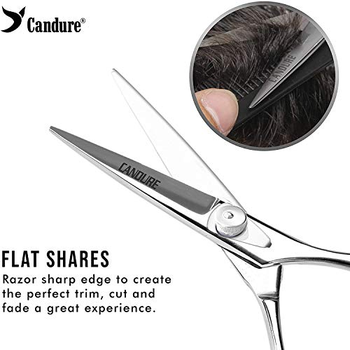 Candure Tijeras de Peluquería Profesional de Peluquería - Tijeras de Pelo de Acero Inoxidable para Corte Pelo, Mujeres y Hombres