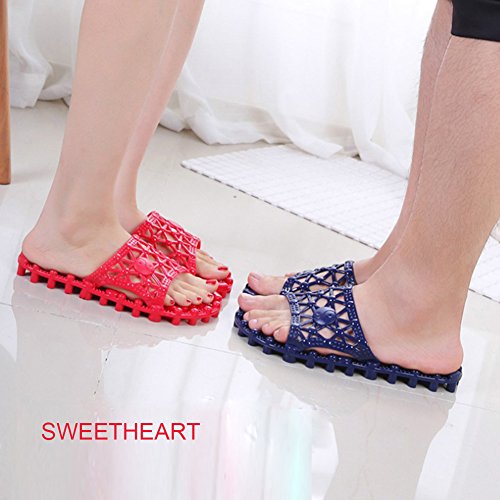 CANDYANA Zapatillas de Masaje Acupress Foot Acuppoint Zapatillas Acupoint Pedicure Pareja Antideslizante Zapatillas de baño Slippers Zapatillas de Masaje con Fugas,Rojo,S