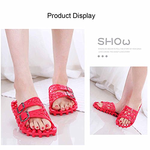 CANDYANA Zapatillas de Masaje Acupress Foot Acuppoint Zapatillas Acupoint Pedicure Pareja Antideslizante Zapatillas de baño Slippers Zapatillas de Masaje con Fugas,Negro,M