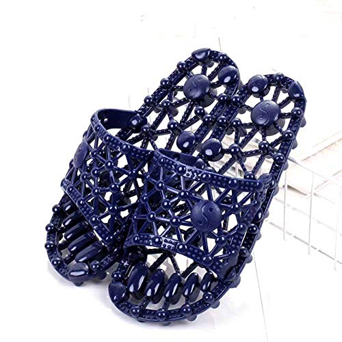 CANDYANA Zapatillas de Masaje Acupress Foot Acuppoint Zapatillas Acupoint Pedicure Pareja Antideslizante Zapatillas de baño Slippers Zapatillas de Masaje con Fugas,Azul,XL