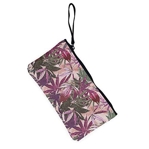 Cannabis Sativa - Monedero de Lona con Cierre para Monedas, tamaño pequeño