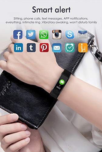 CAOQAO- Reloj Mujer Hombre Unisex Fitness Monitor de Actividad Delgado Ritmo cardíaco presión Arterial Control de oxígeno Reloj Inteligente (Free Size, púrpura)